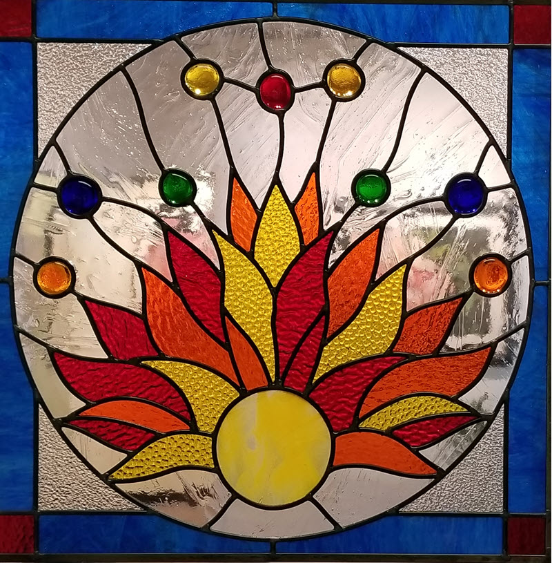 Sunfire, a stained glass art piece by Classical Stained Glass